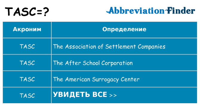 Что означает аббревиатура tasc