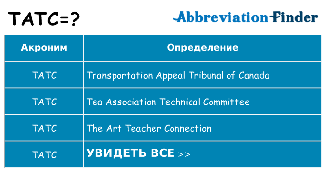 Что означает аббревиатура tatc