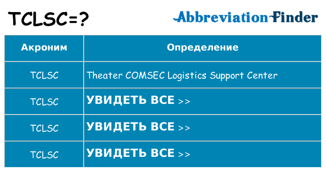 Что означает аббревиатура tclsc