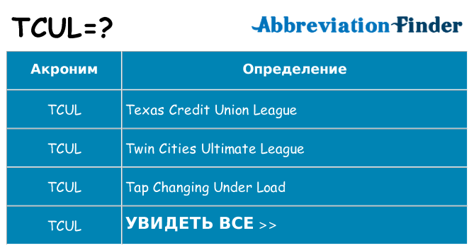 Что означает аббревиатура tcul