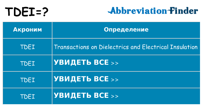 Что означает аббревиатура tdei