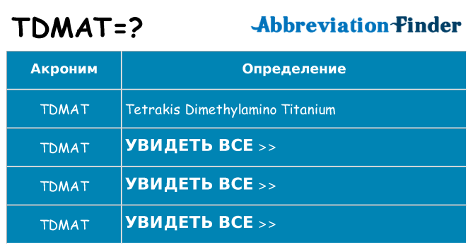 Что означает аббревиатура tdmat