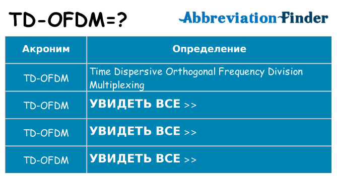 Что означает аббревиатура td-ofdm
