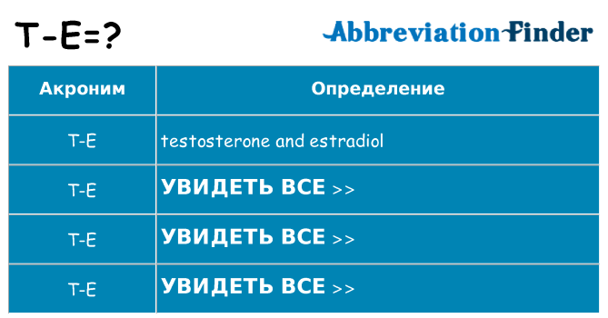 Что означает аббревиатура t-e