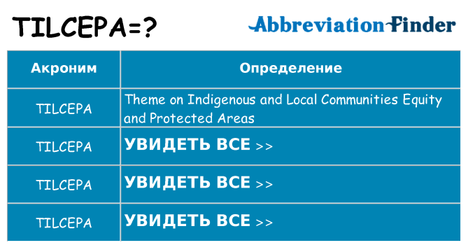Что означает аббревиатура tilcepa