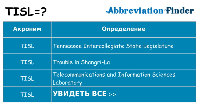 Что означает аббревиатура tisl