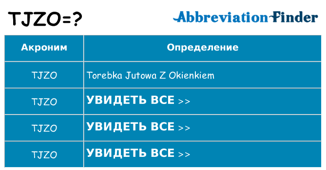 Что означает аббревиатура tjzo