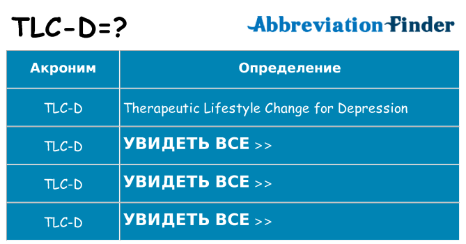 Что означает аббревиатура tlc-d