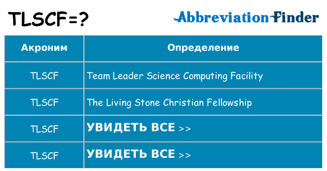 Что означает аббревиатура tlscf