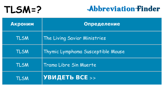 Что означает аббревиатура tlsm
