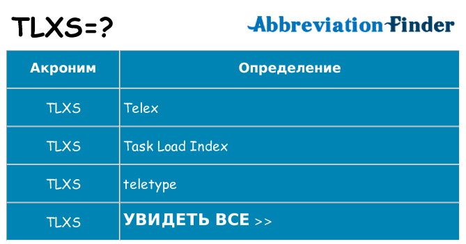 Что означает аббревиатура tlxs