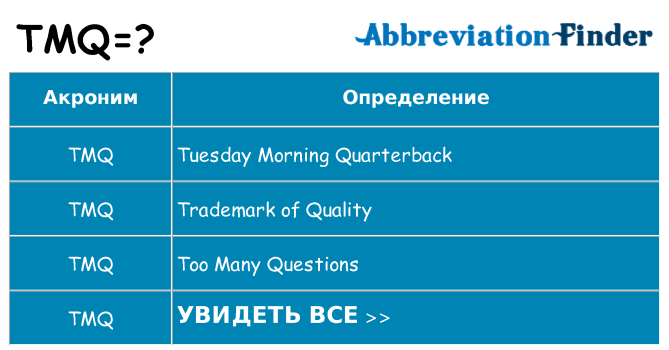 Что означает аббревиатура tmq