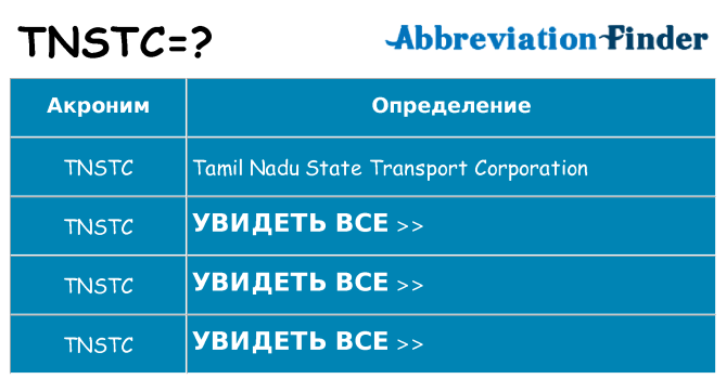 Что означает аббревиатура tnstc