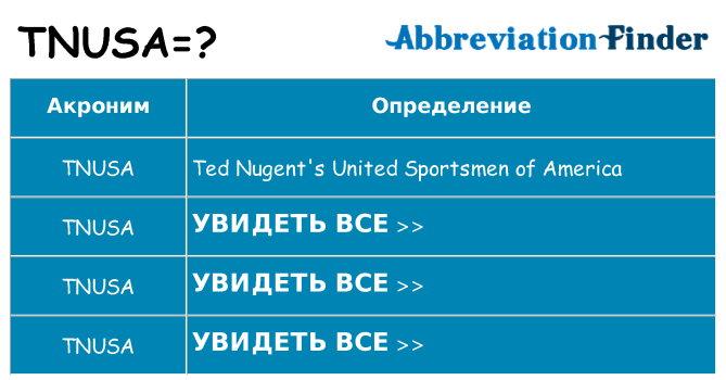 Что означает аббревиатура tnusa