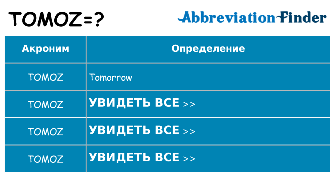 Что означает аббревиатура tomoz