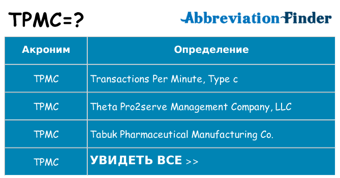 Что означает аббревиатура tpmc