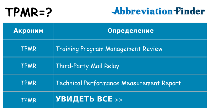Что означает аббревиатура tpmr