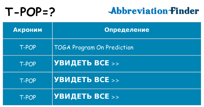 Что означает аббревиатура t-pop