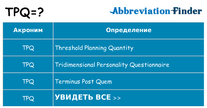 Что означает аббревиатура tpq