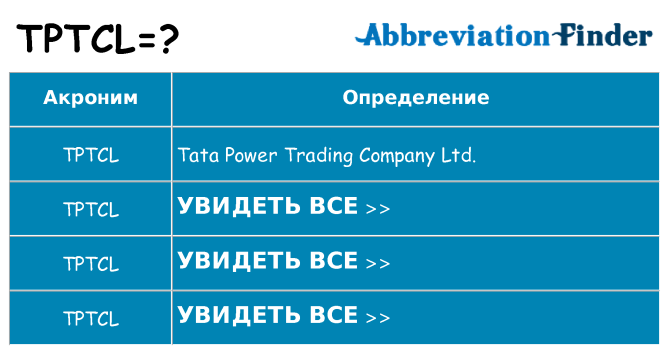 Что означает аббревиатура tptcl