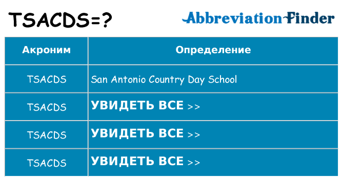 Что означает аббревиатура tsacds