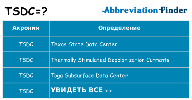 Что означает аббревиатура tsdc
