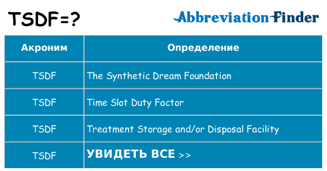 Что означает аббревиатура tsdf