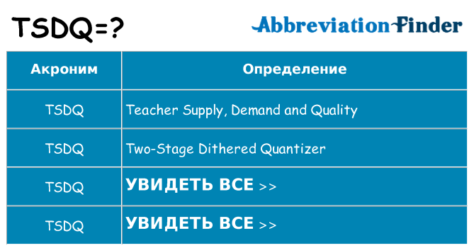 Что означает аббревиатура tsdq