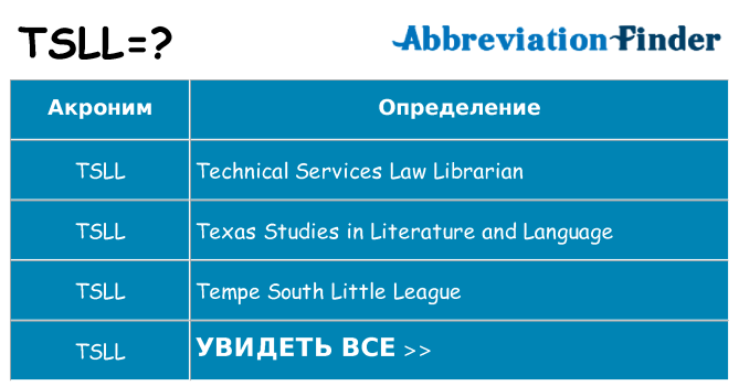 Что означает аббревиатура tsll