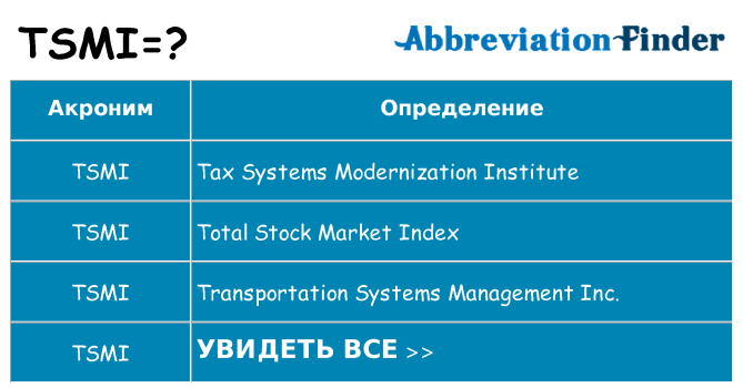 Что означает аббревиатура tsmi