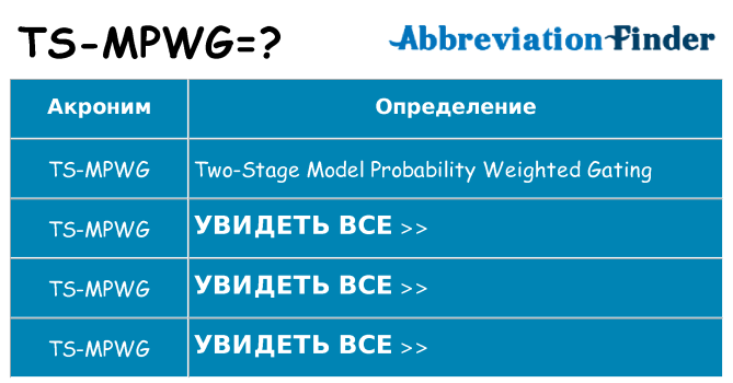 Что означает аббревиатура ts-mpwg
