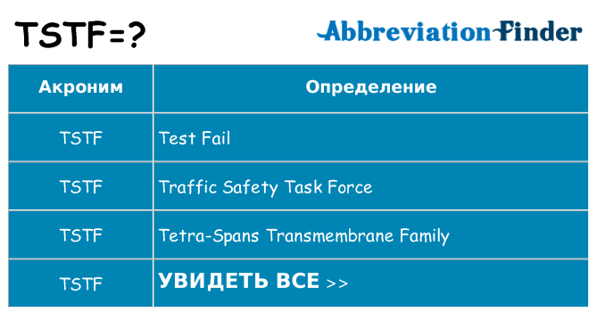 Что означает аббревиатура tstf