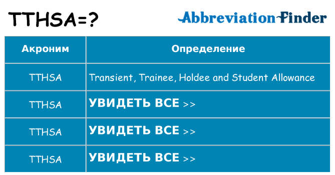 Что означает аббревиатура tthsa