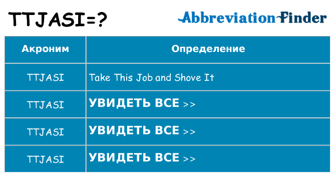 Что означает аббревиатура ttjasi