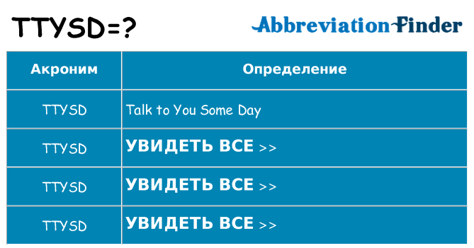 Что означает аббревиатура ttysd