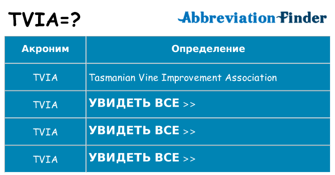 Что означает аббревиатура tvia