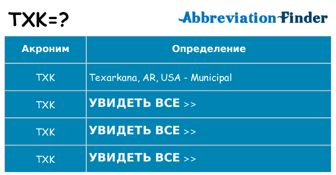Что означает аббревиатура txk