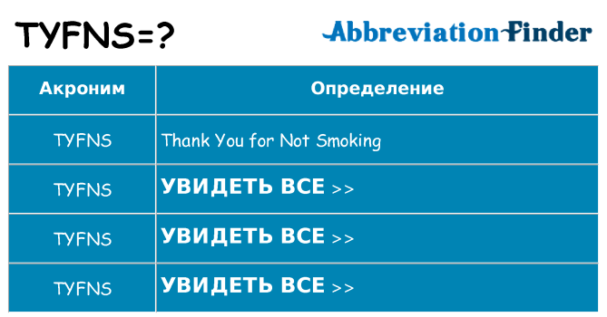 Что означает аббревиатура tyfns