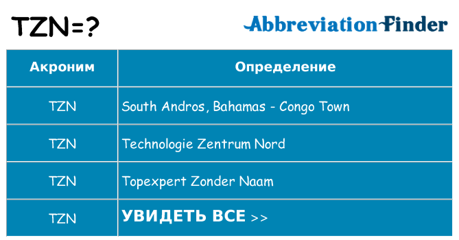 Что означает аббревиатура tzn