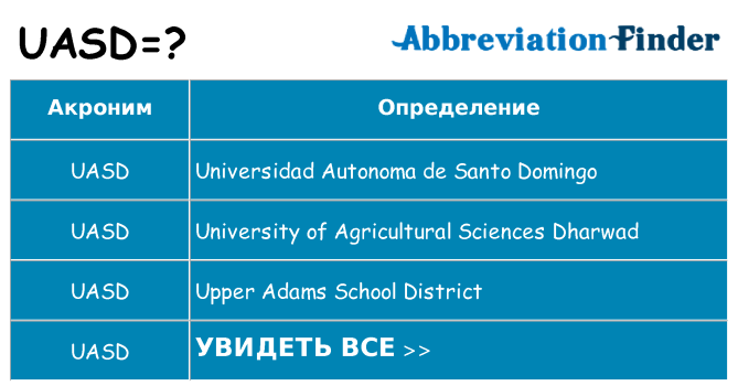 Что означает аббревиатура uasd
