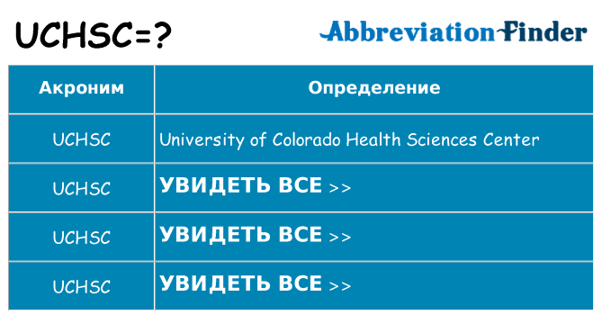 Что означает аббревиатура uchsc