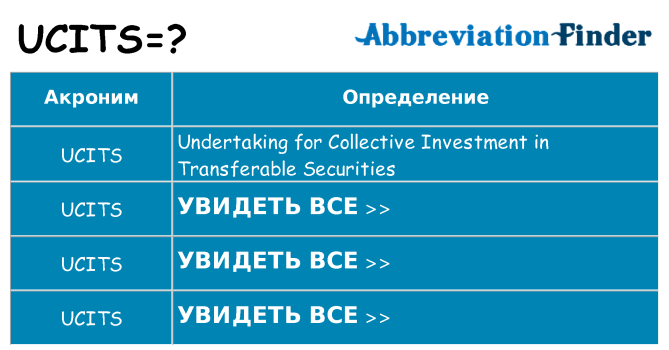 Что означает аббревиатура ucits