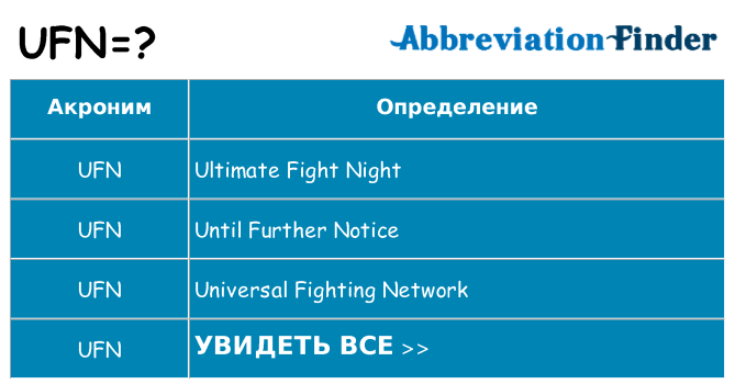 Что означает аббревиатура ufn