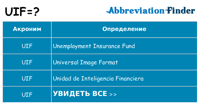 Что означает аббревиатура uif
