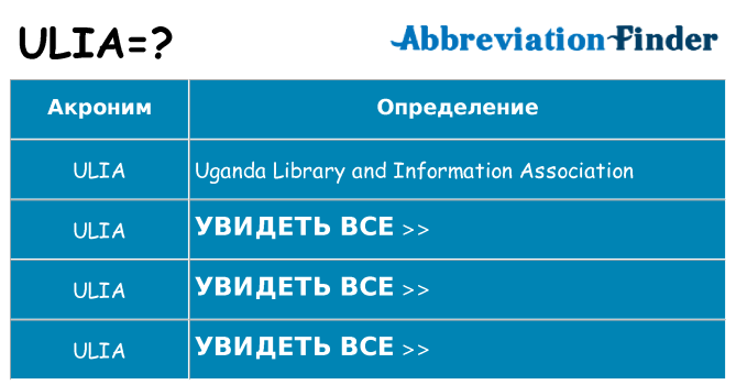 Что означает аббревиатура ulia