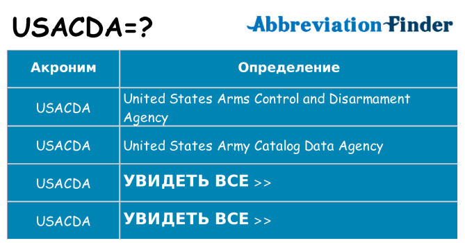 Что означает аббревиатура usacda