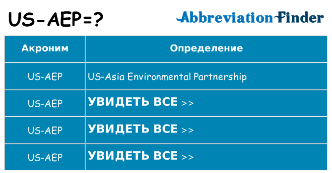 Что означает аббревиатура us-aep
