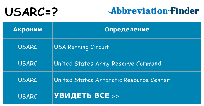 Что означает аббревиатура usarc