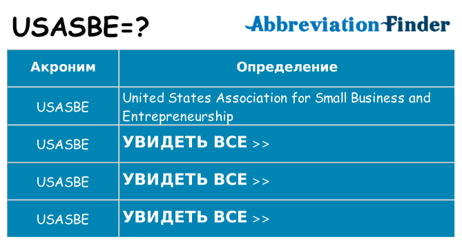 Что означает аббревиатура usasbe