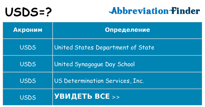 Что означает аббревиатура usds